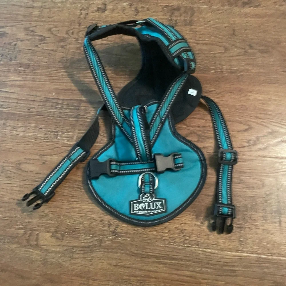 Turquoise dog harness L  / Large Perfect, Like new